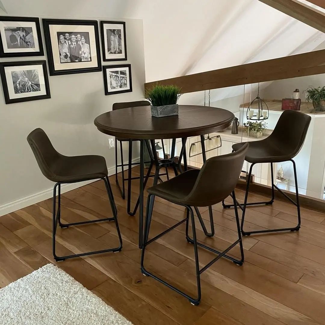 Table de salle à manger et chaise avec plateau en marbre Peoples Art