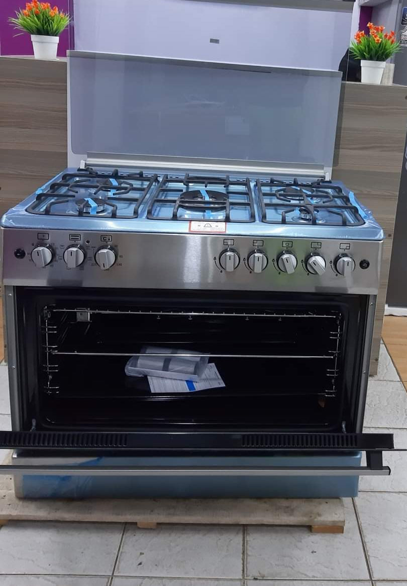 Masterchef Standing Cooker, 90cm X 60cm, 5 burner Silver