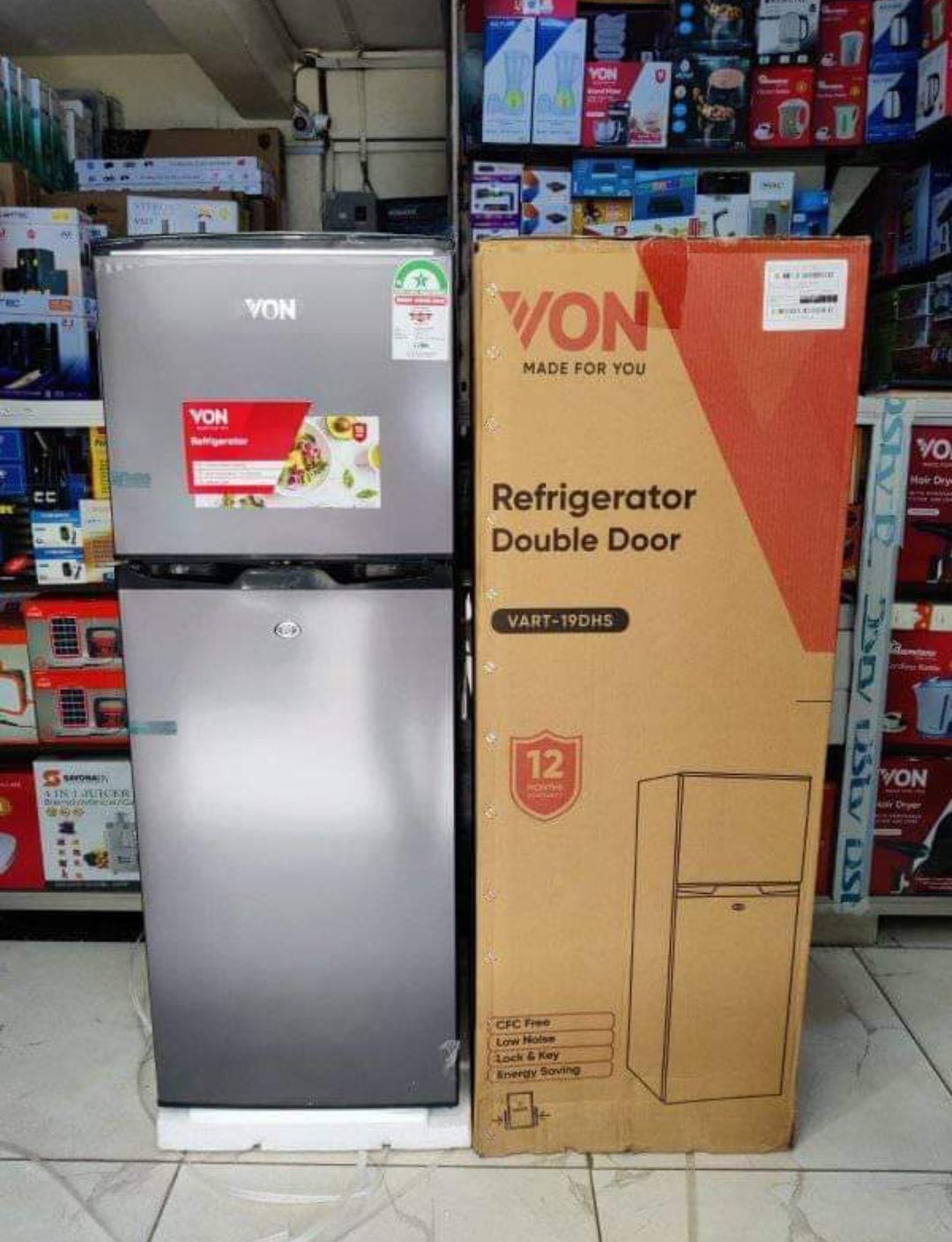 Von HRD-191S/VARS-19DHS Double Door Fridge - 166L, Silver