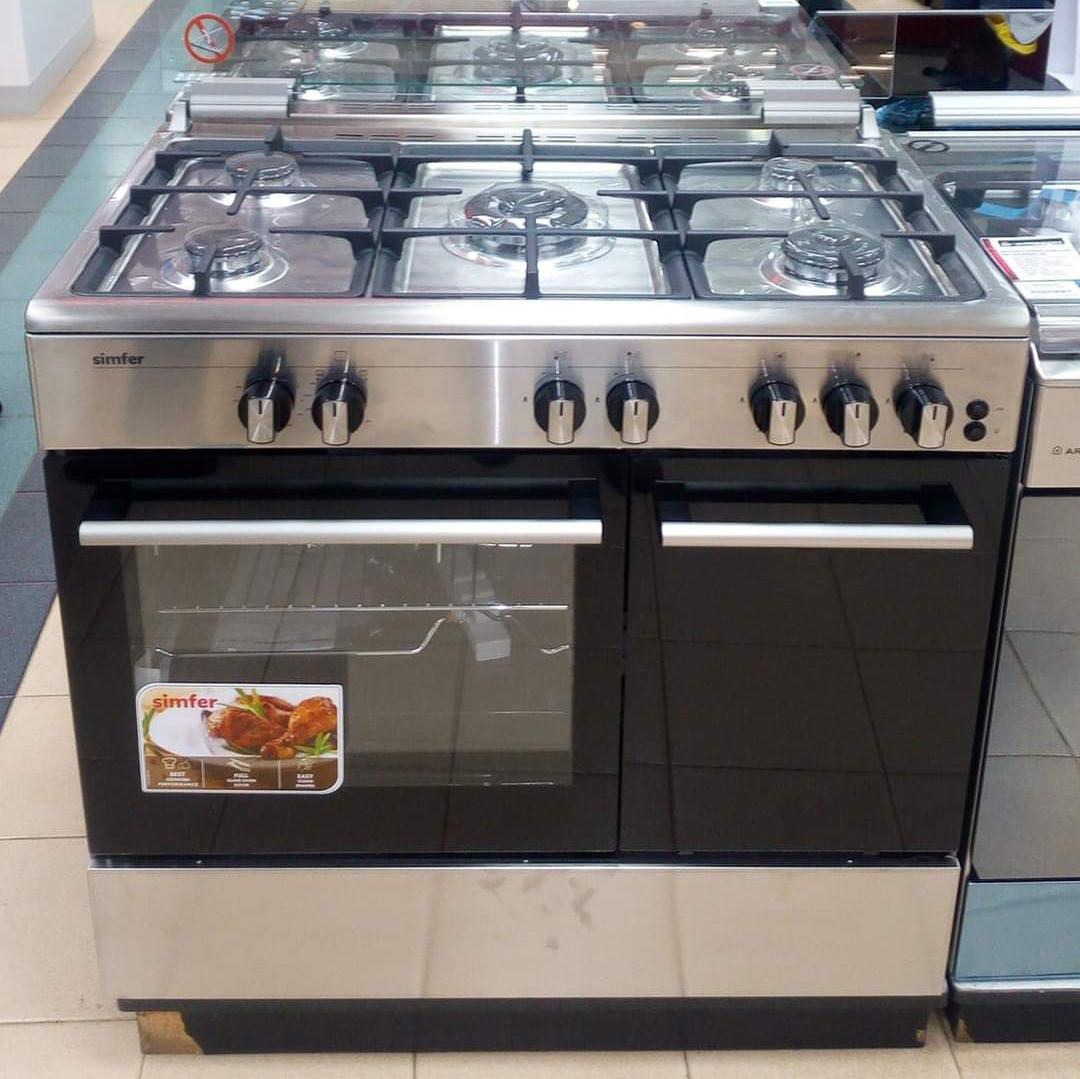 SIMFER Cuisinière 5 Gaz avec compartiment gaz, four large - 9507WEI