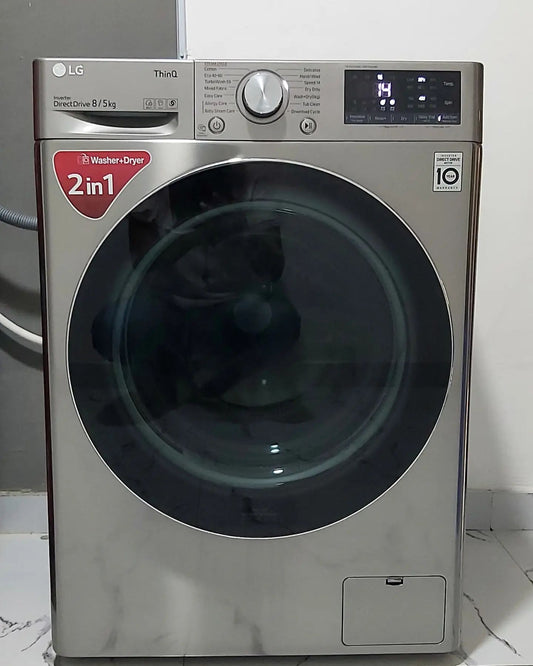 LG F4J3TMG5P Front Load Washer Dryer, 8/5KG - Silver by LG