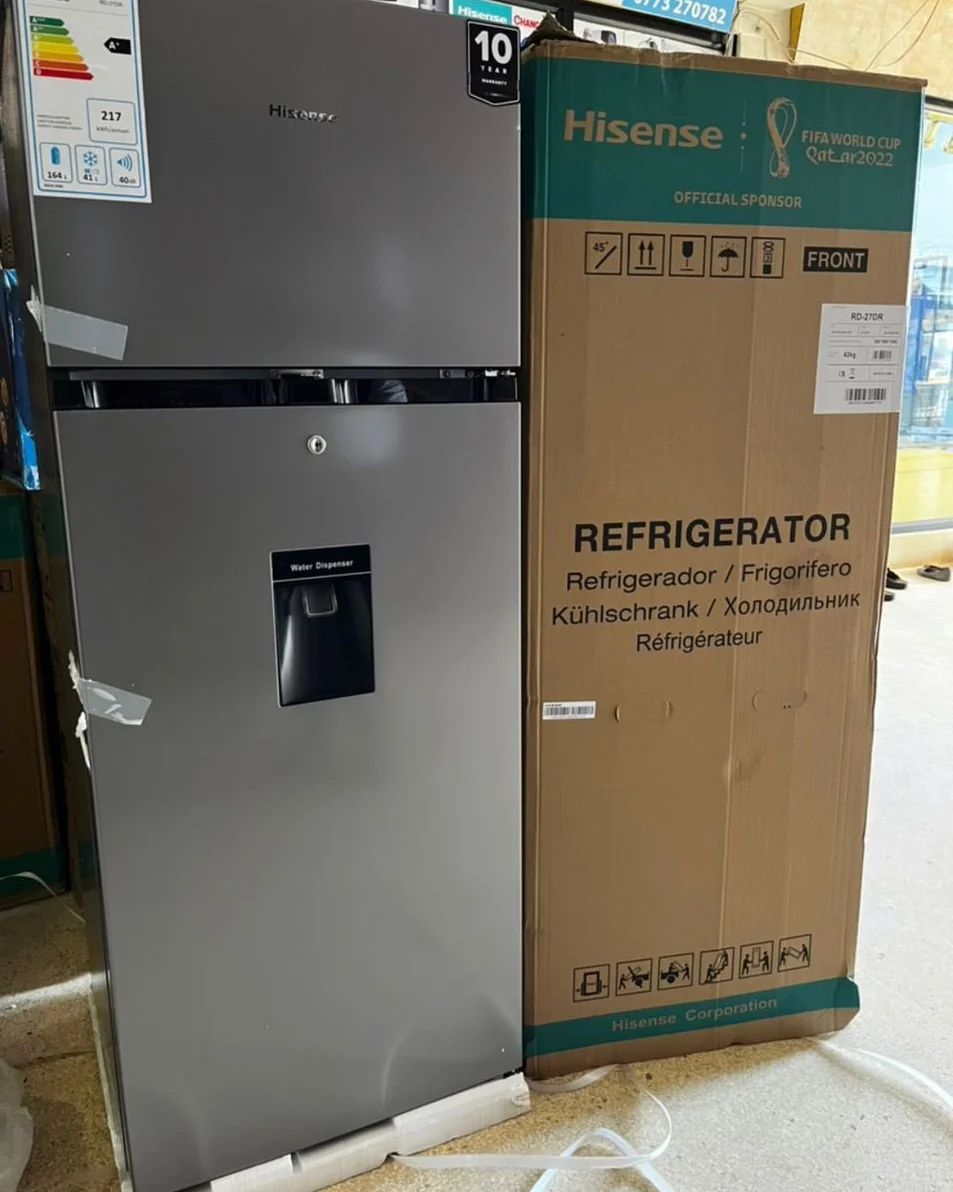 Hisense 206L Double Door Refrigerator RD-27DR4SB with water dispenser